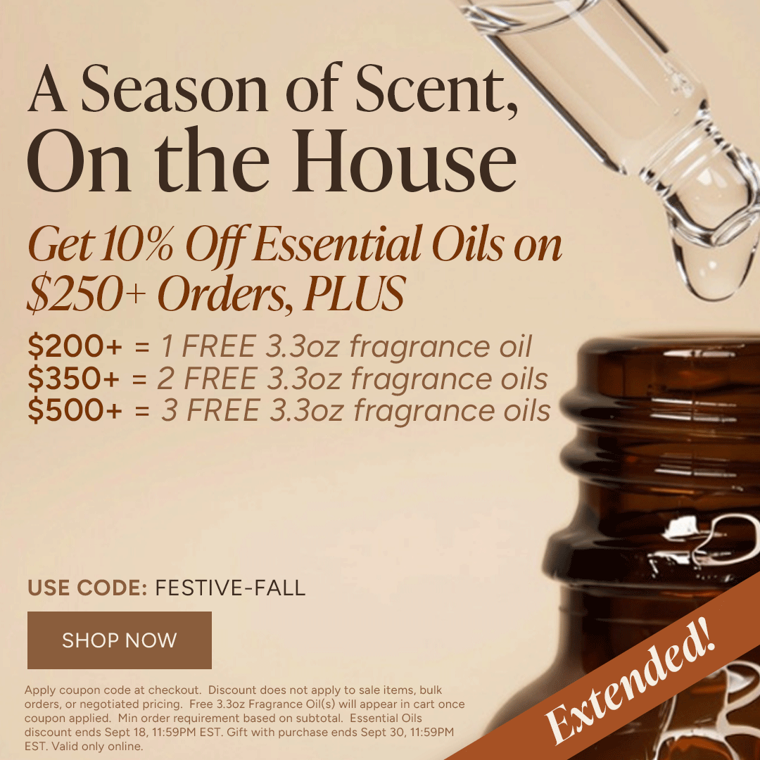 Promotional image for essential oils discount and free fragrance oils offer.