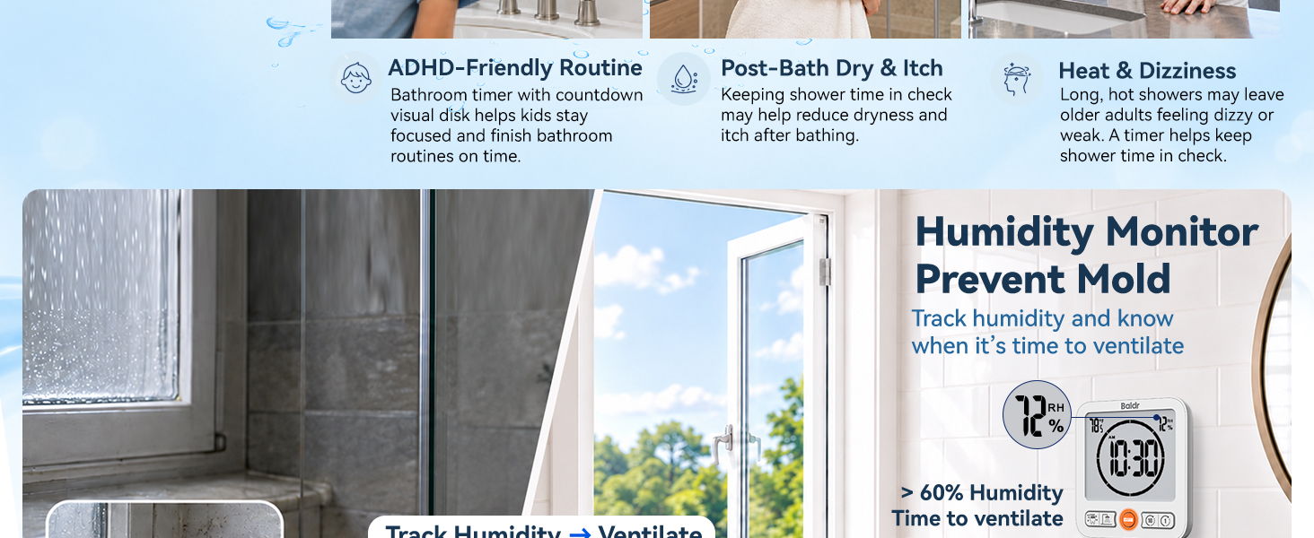 Promotional image for humidity monitor and mold prevention products.