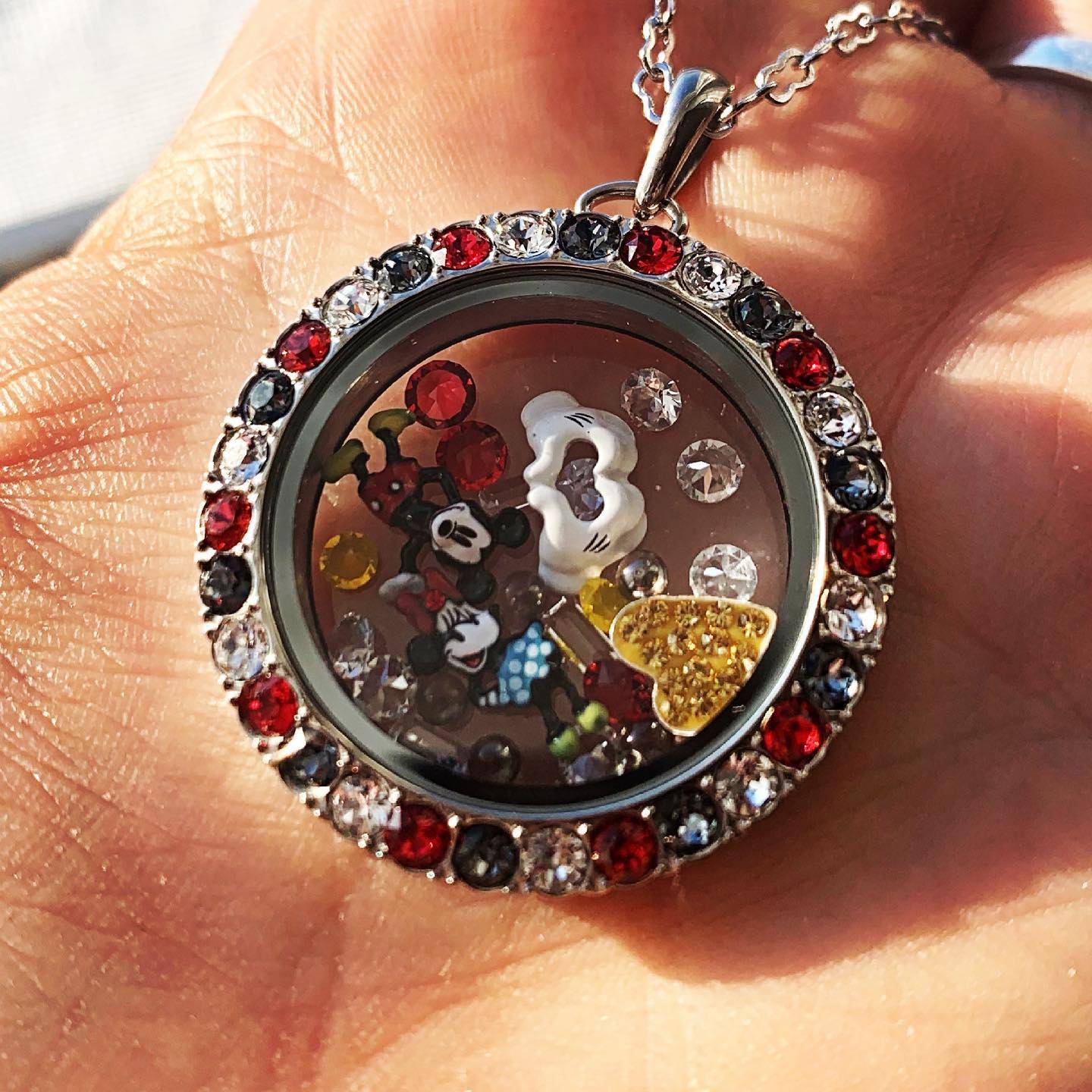 Disney Multi Colored Living Locket with Disney Charms