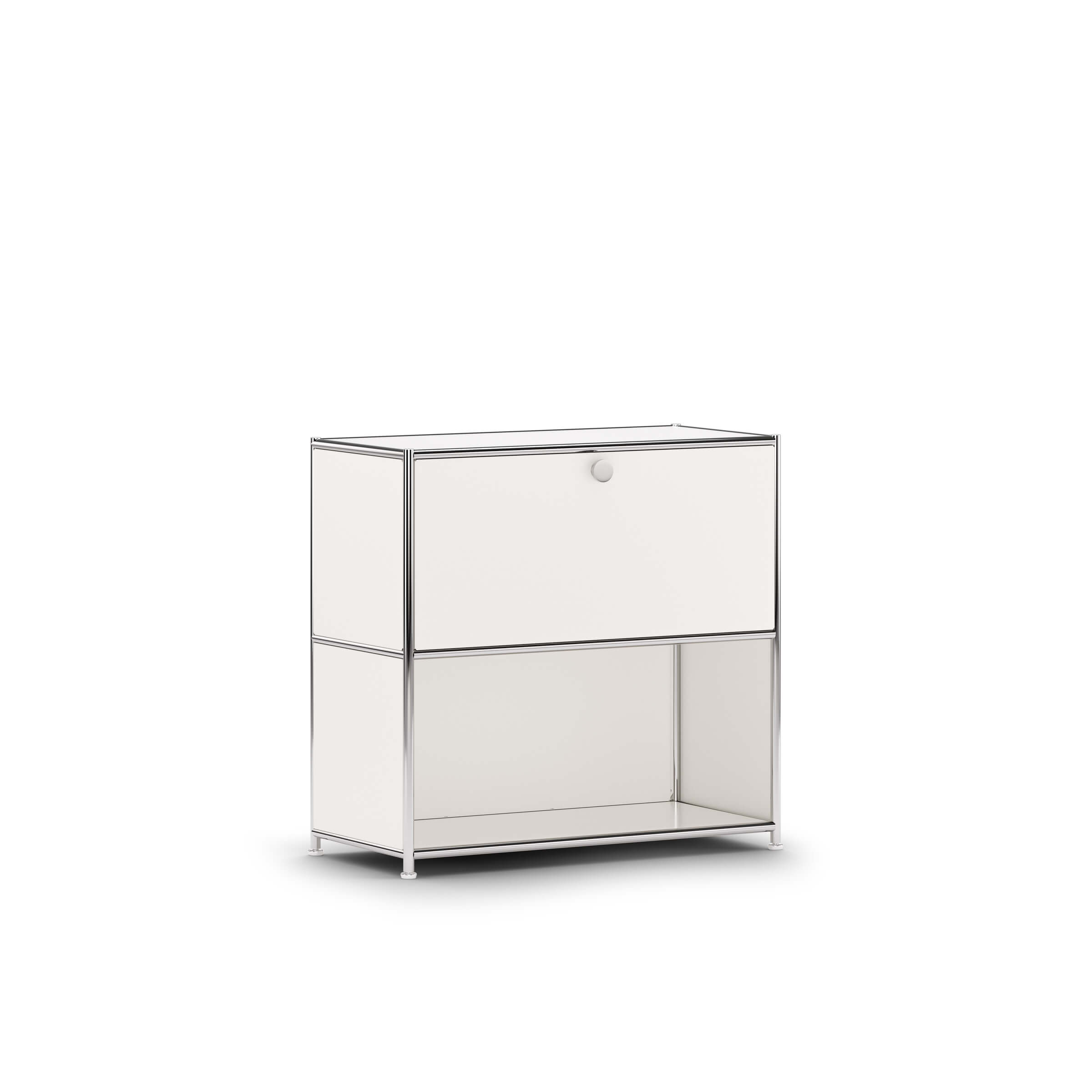 Totale einer ofinto Cubox Kommode, aus pulverbeschichteten Stahl in Weiss