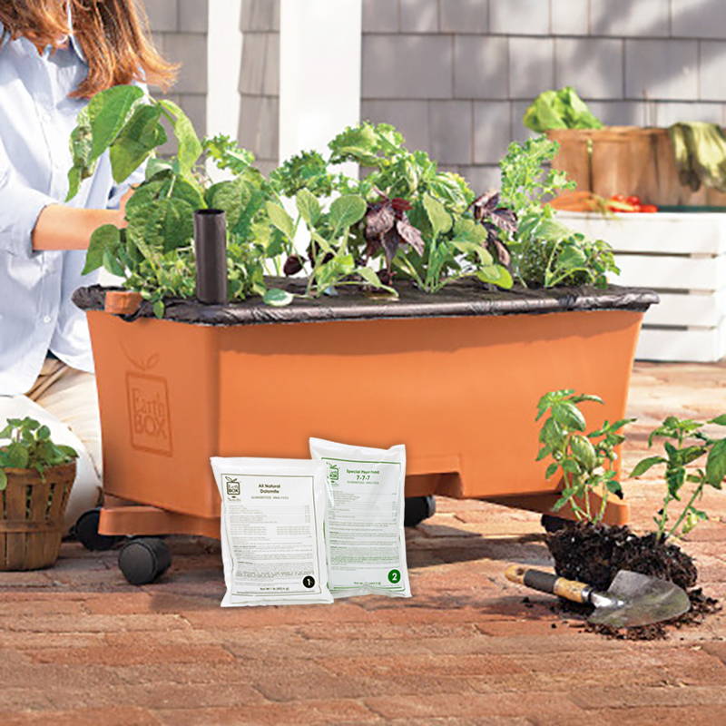 Woman replanting her EarthBox using the EarthBox Replant Kit