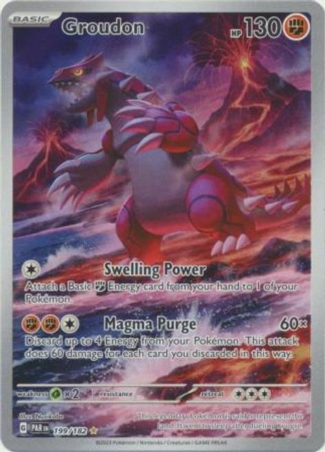 Groudon Pokemon card with 130 HP and fiery attack moves.