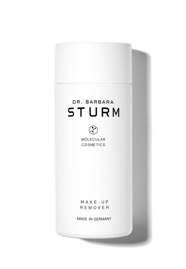 White bottle of Dr. Barbara Sturm Make-Up Remover with minimalist design.