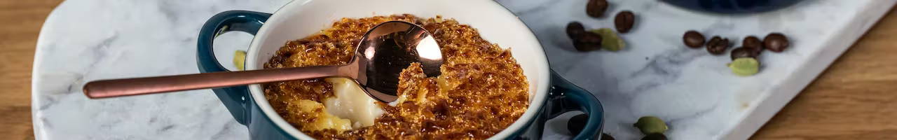 Coffee and Cardamom Crème Brulee