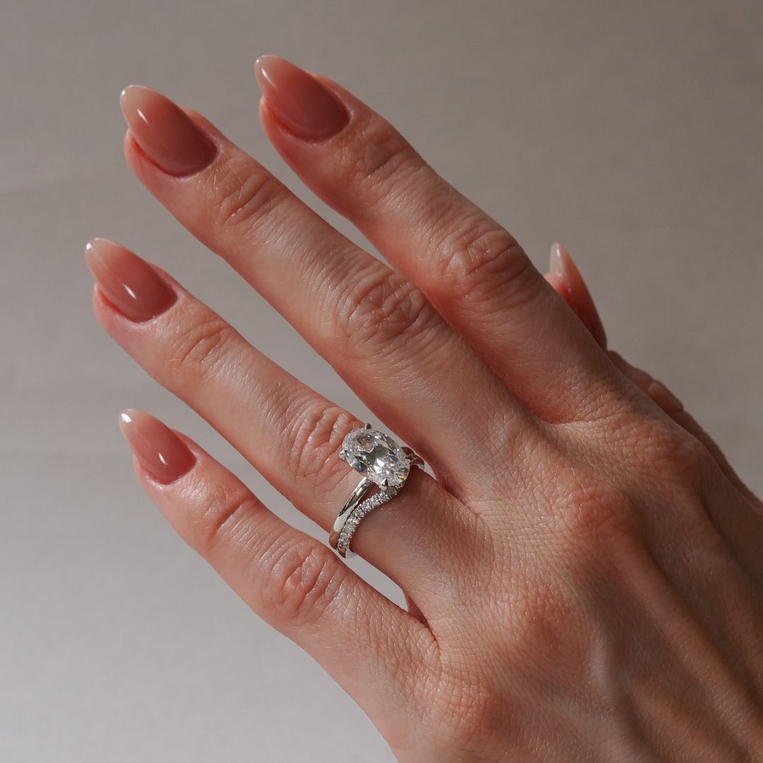 Oval Low Basket Ring With Contour Band