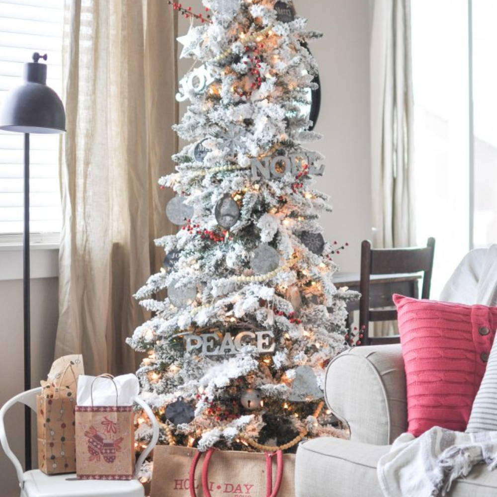 Before and After: Flocking and Decorating a Christmas Tree » My View in  Heels