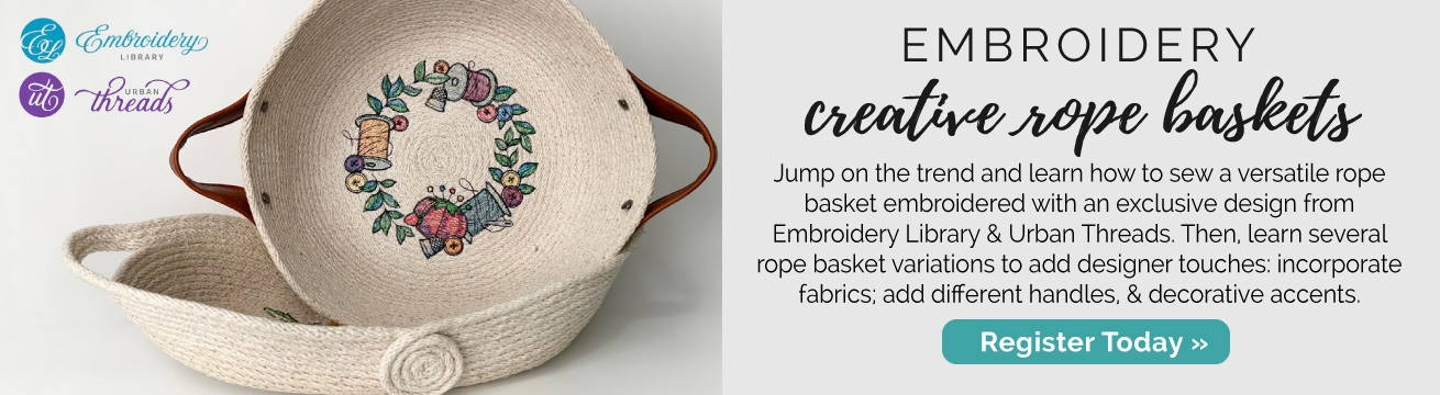 Embroidery Sewing Session: Creative Rope Baskets