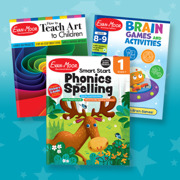 Three homeschool activity books for children.