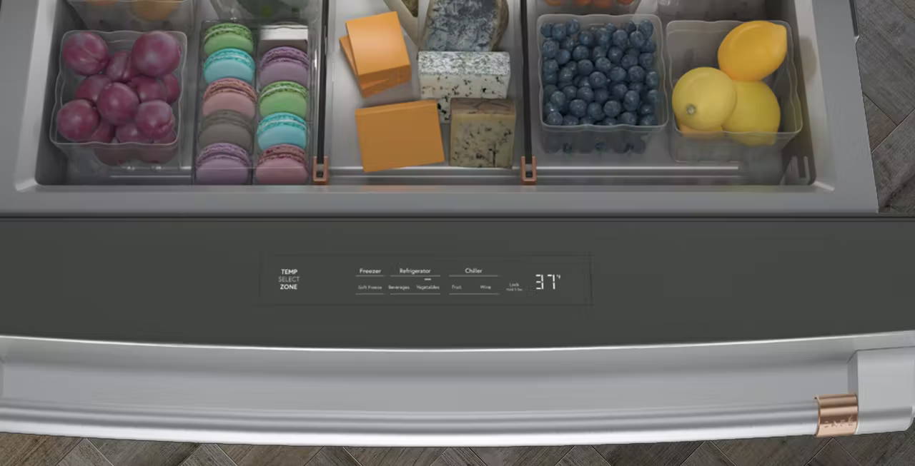 Snacks in refrigerator drawer