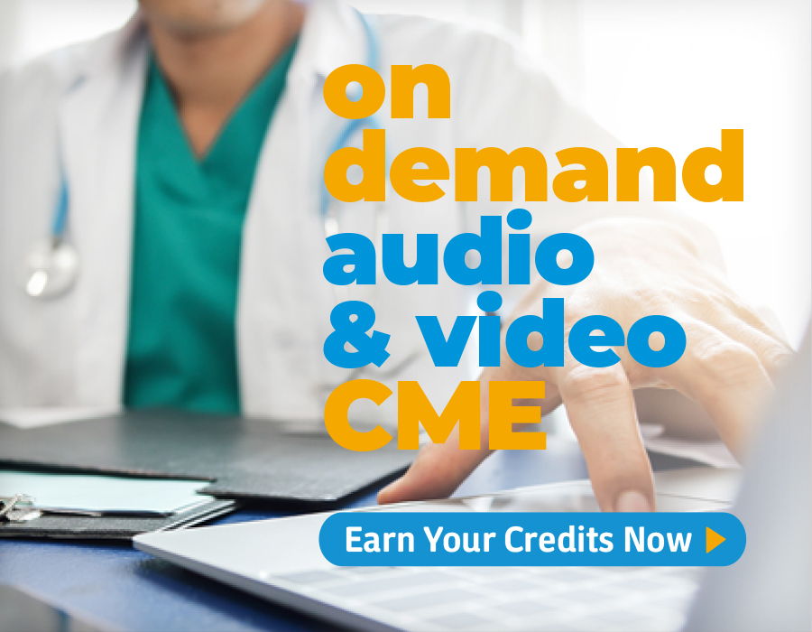 On-demand audio and video CME advertisement with a healthcare professional.