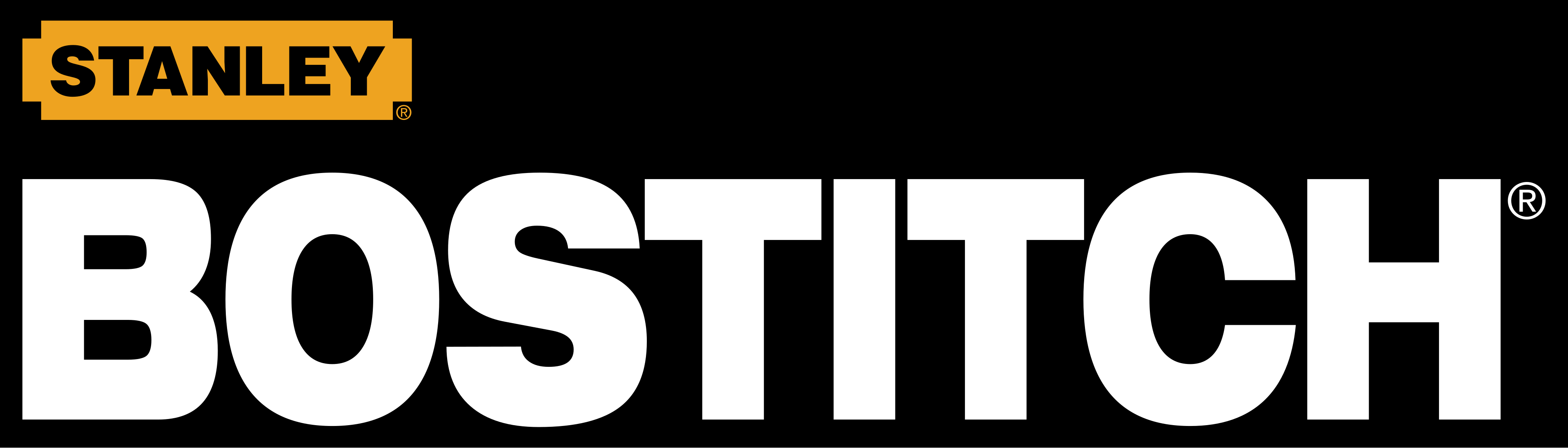 Stanley Bostitch logo on a black background.