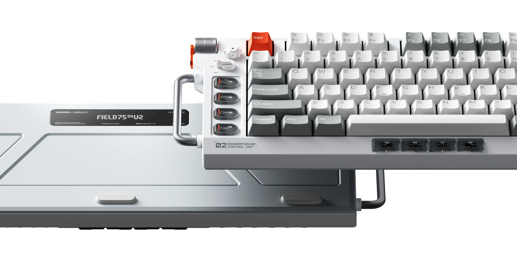Teclado NuPhy Field75 HE V2 com design sci-fi assimétrico