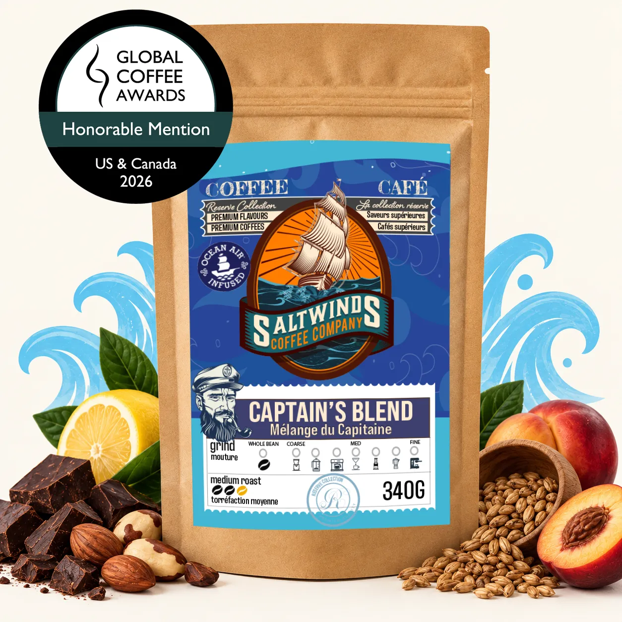 Captain's Blend Award Winning Medium Roast Coffee