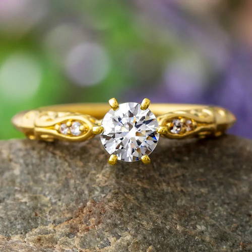 Solitaire Yellow Gold Engagement Ring