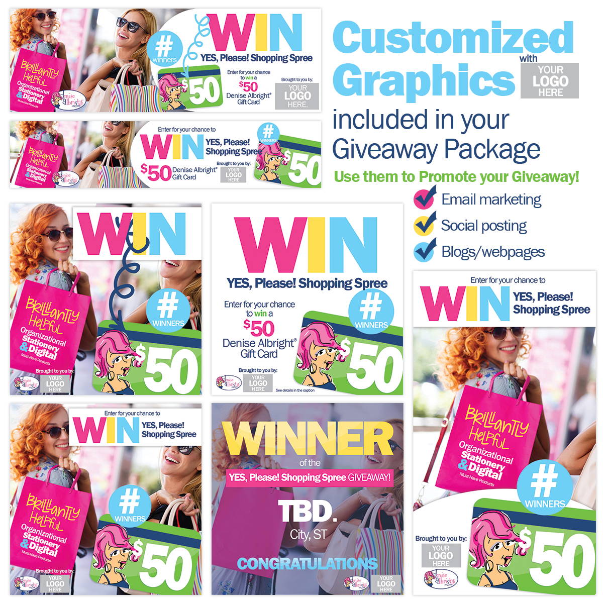 YES, Please! Shopping Spree Giveaway Graphics Package