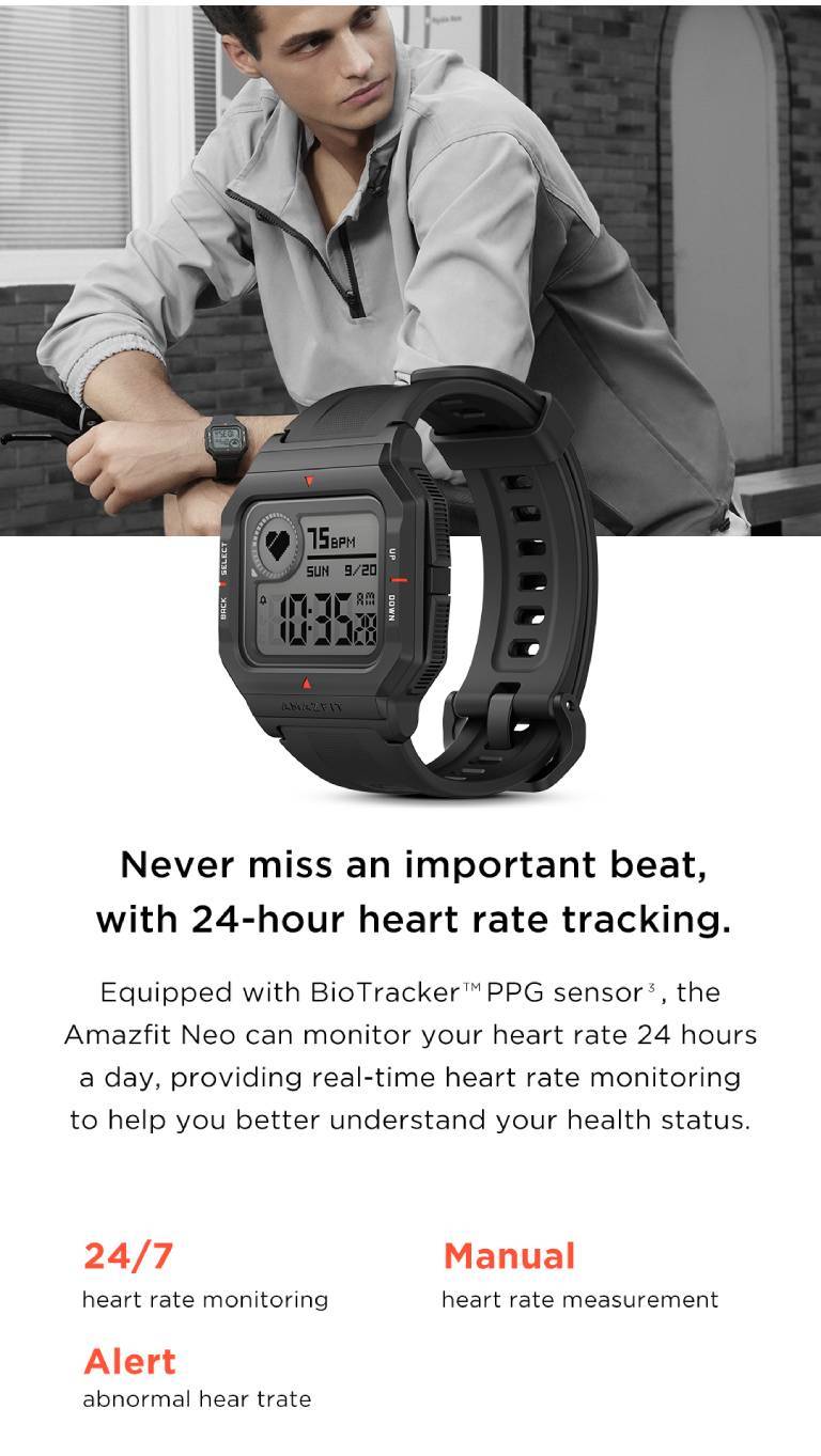 Shop Amazfit Neo Smart Watch Black at best price, GoshopperQa.com