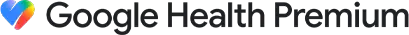 Google Health Premium logo with colorful design elements.