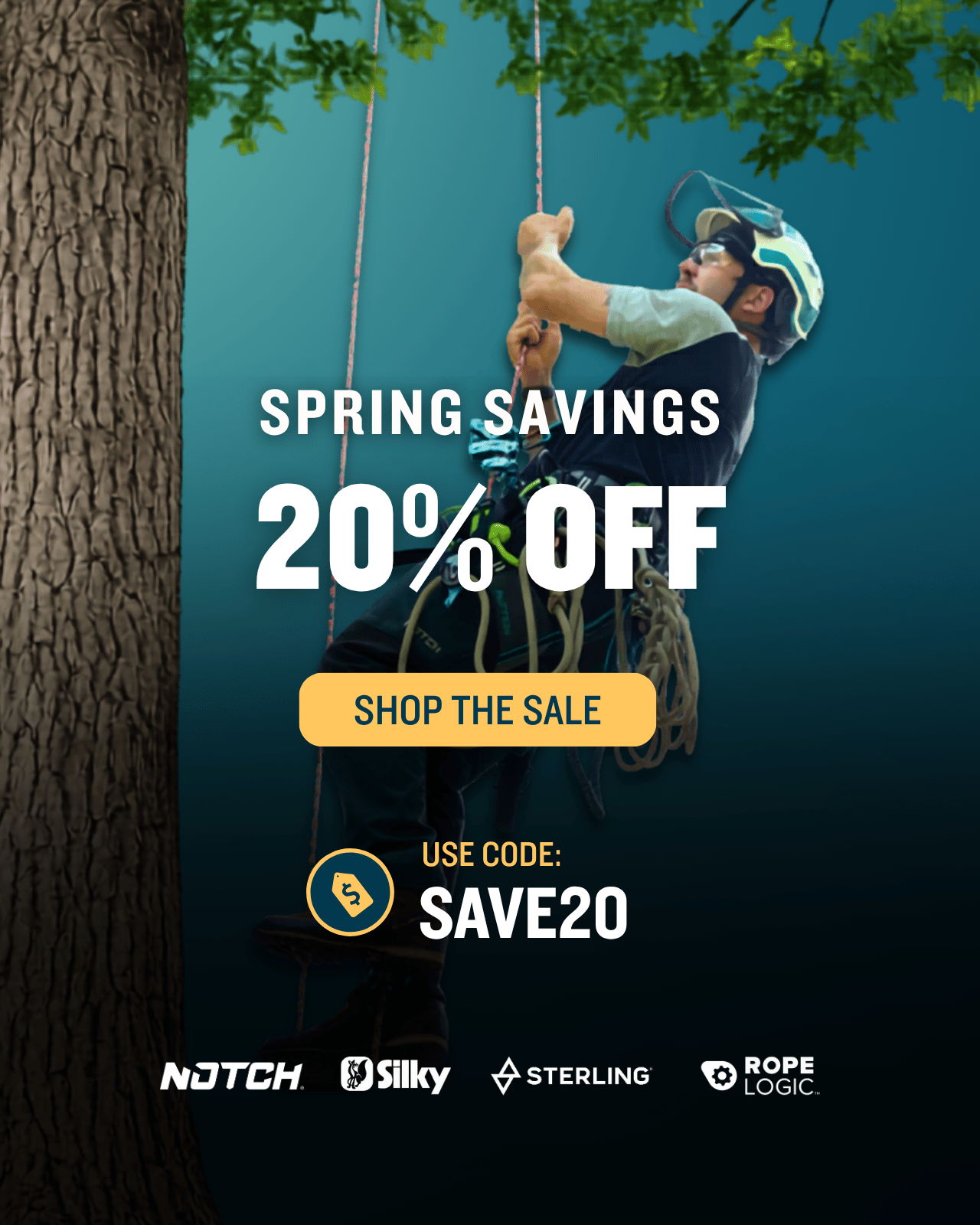 Save 20% on Notch, silky, ropelogic sterling gear