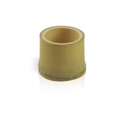 A short round bamboo cup