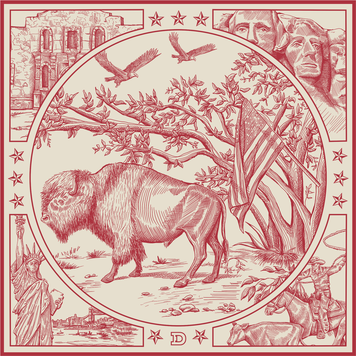 America the Beautiful Toile