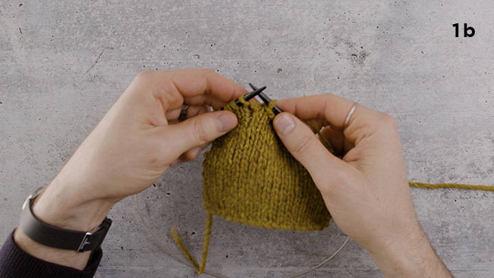 Sloped Bind Off Knitting Tutorial - Step 1b