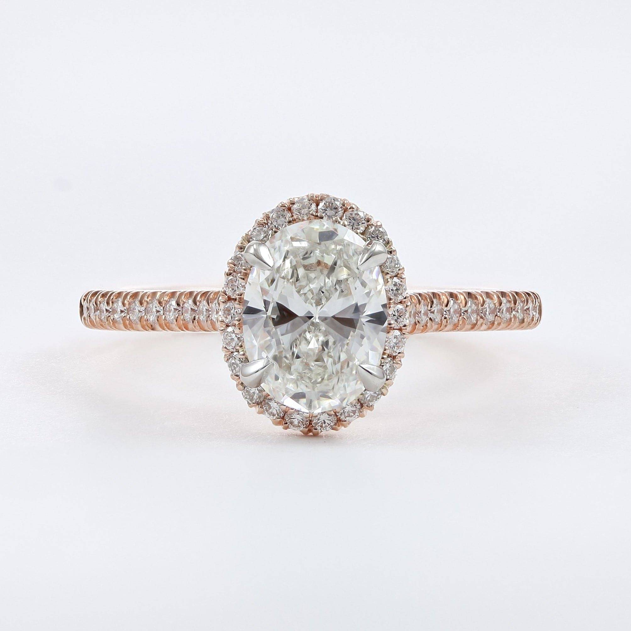oval halo diamond engagement ring