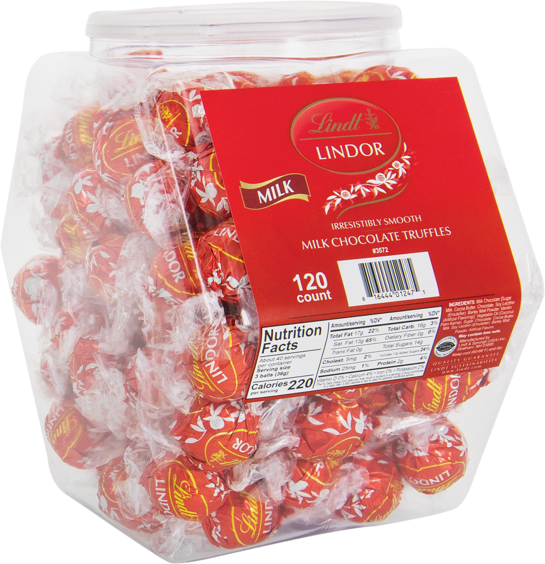 Lindt Lindor milk chocolate truffles bulk tub, the premium individually wrapped chocolate for corporate client gifts and reception bowls