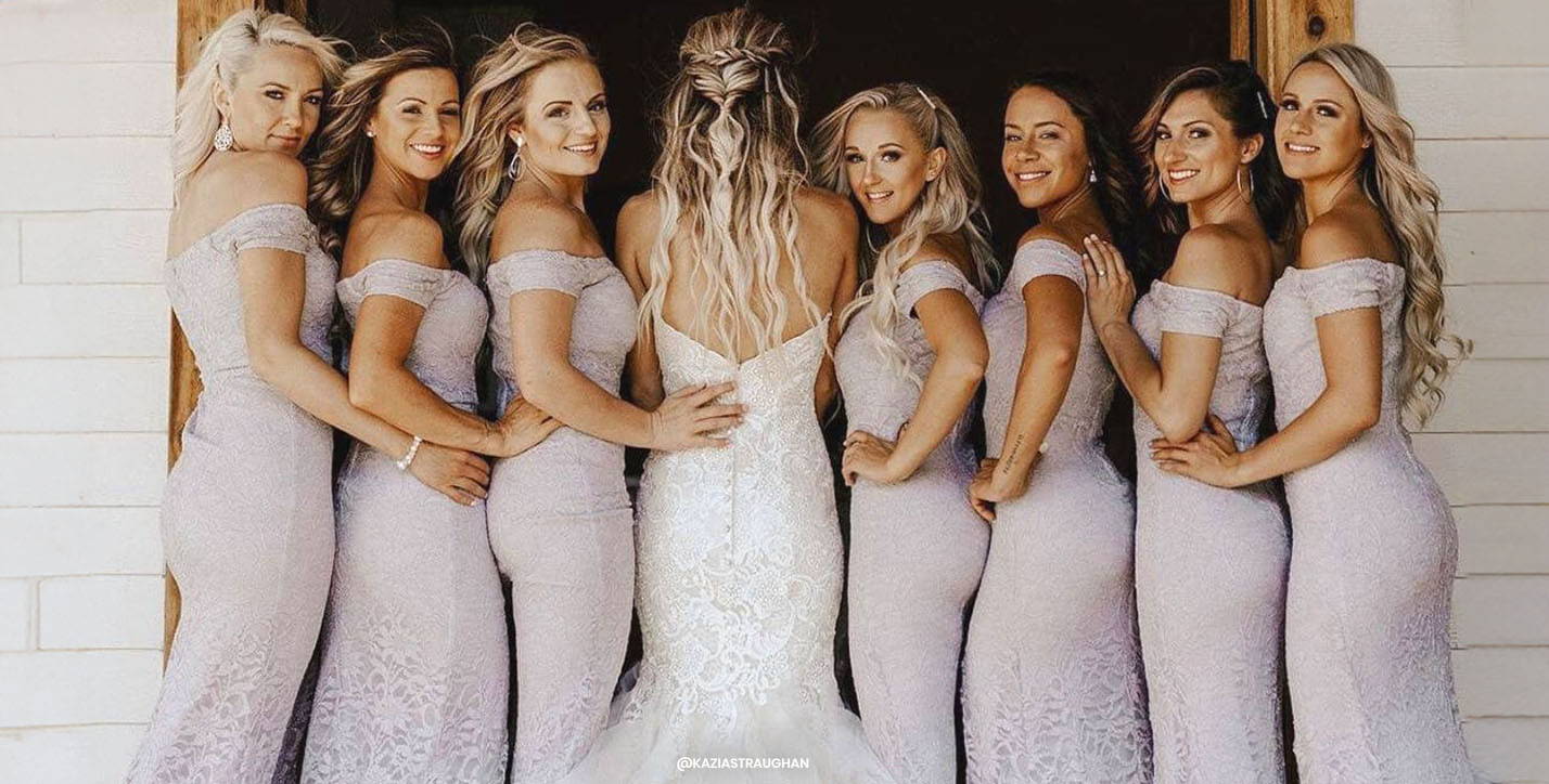 Find your perfect bridal party style and get inspo from the Windsor wedding blog post on 14 Gorgeous Boho Bridesmaid Dresses!