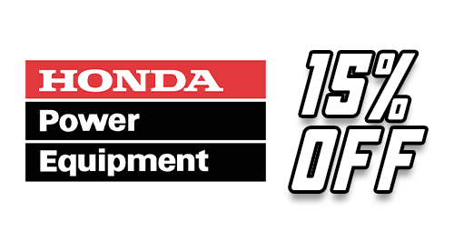 Honda Power Equipment 15% Off promotional banner.