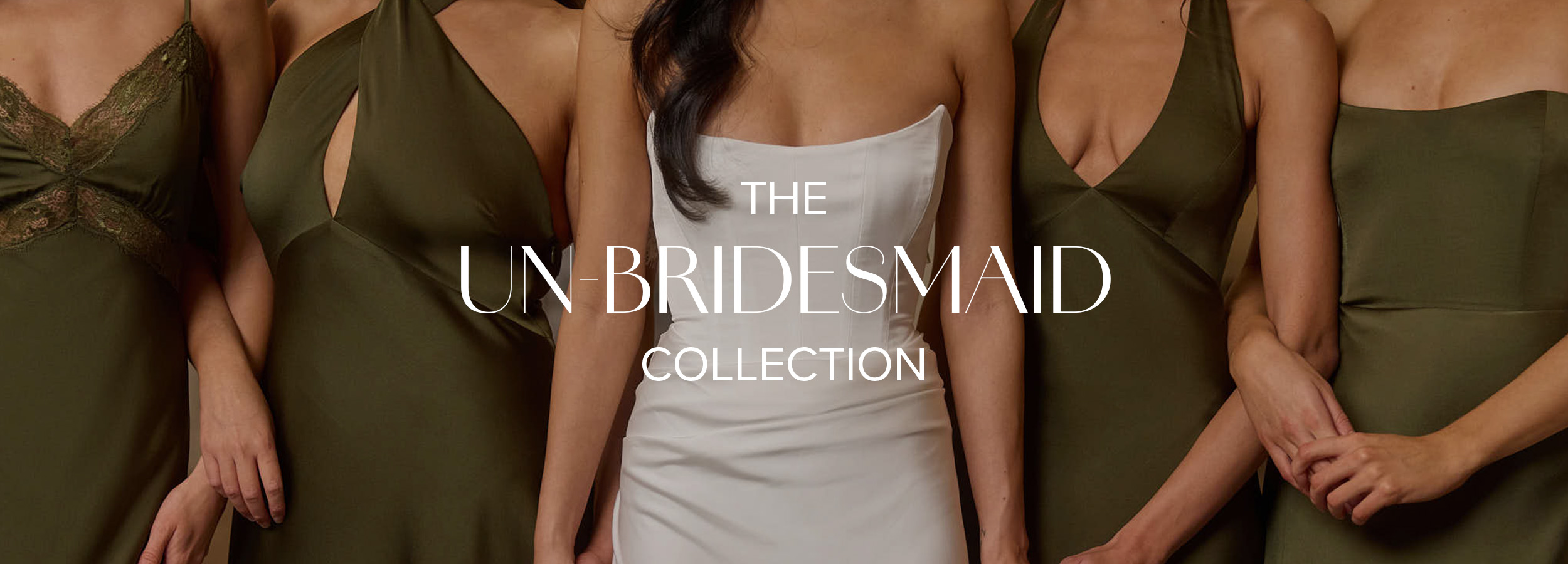 Models showcasing the Unbridal Collection in elegant dresses.