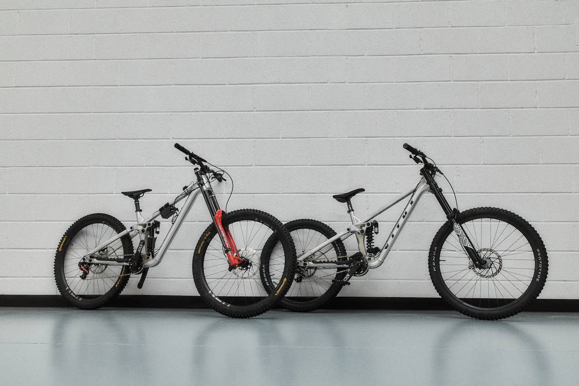 Testing two mules variations of the Vitus VT-01 gravity bike