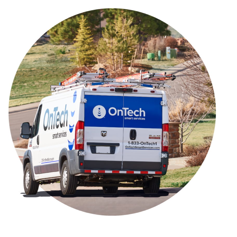 OnTech installation truck going to install video doorbells 