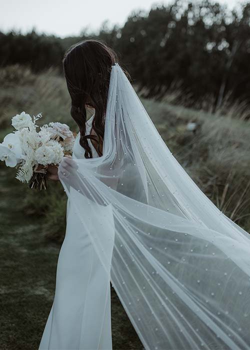 Grace Loves Lace Pearly Long Veil | Pearl Bridal Veil