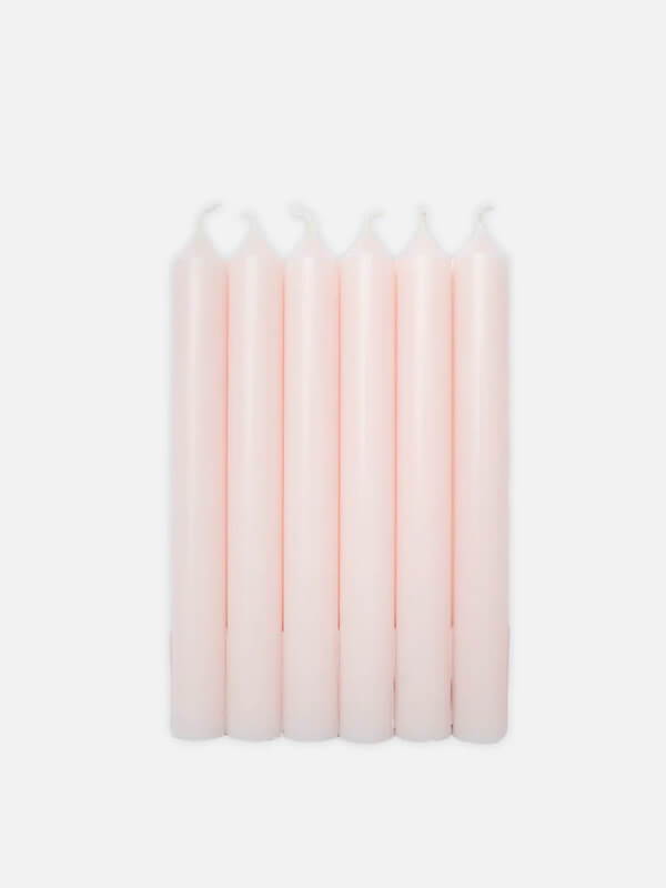 A product image of the Bougies la Francaise Box of 12 Rose Pastel Candles.