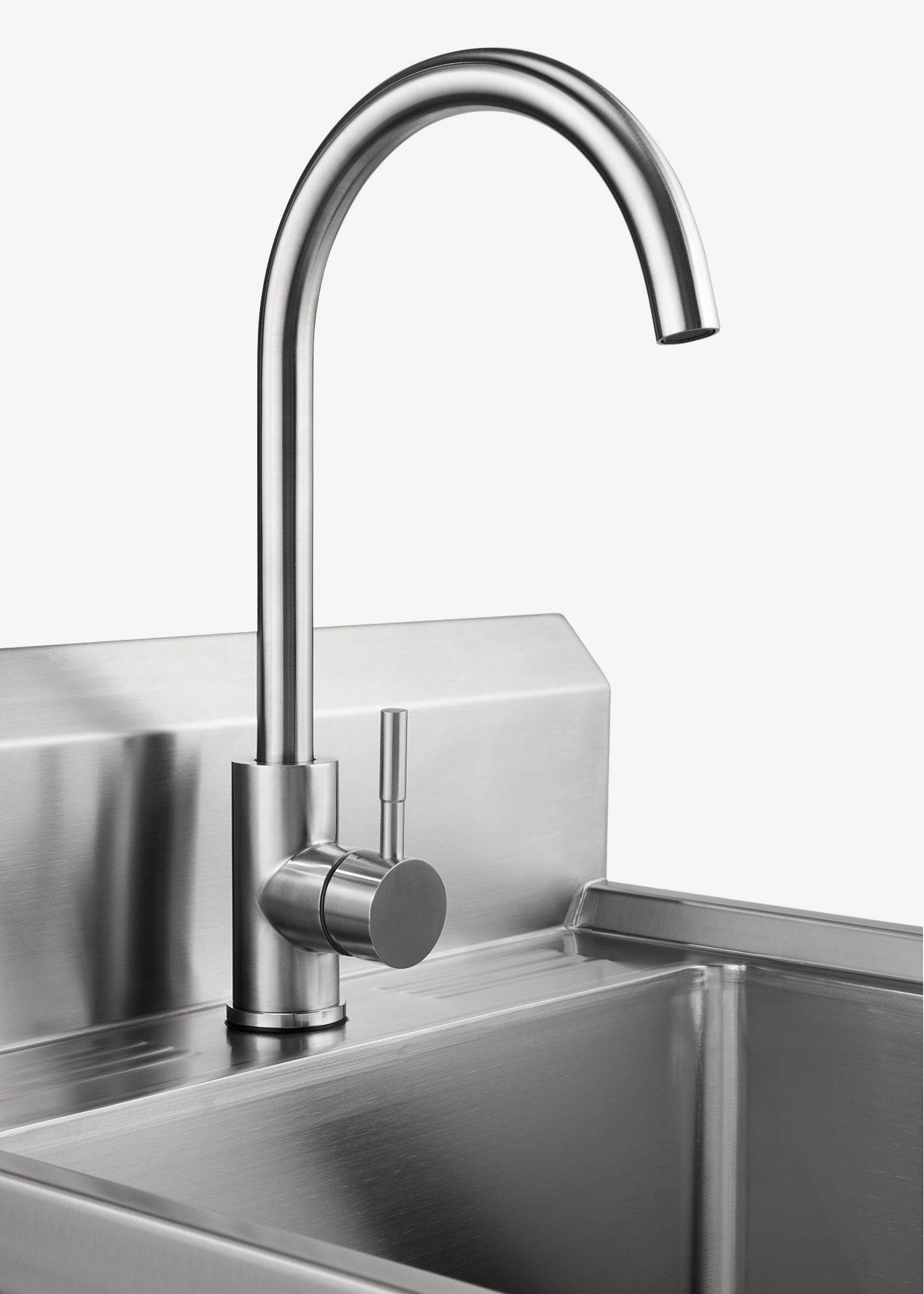 included stainless steel single lever faucet