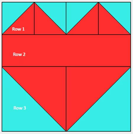 Red Heart Block Layout
