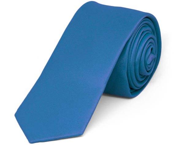 Blue skinny tie