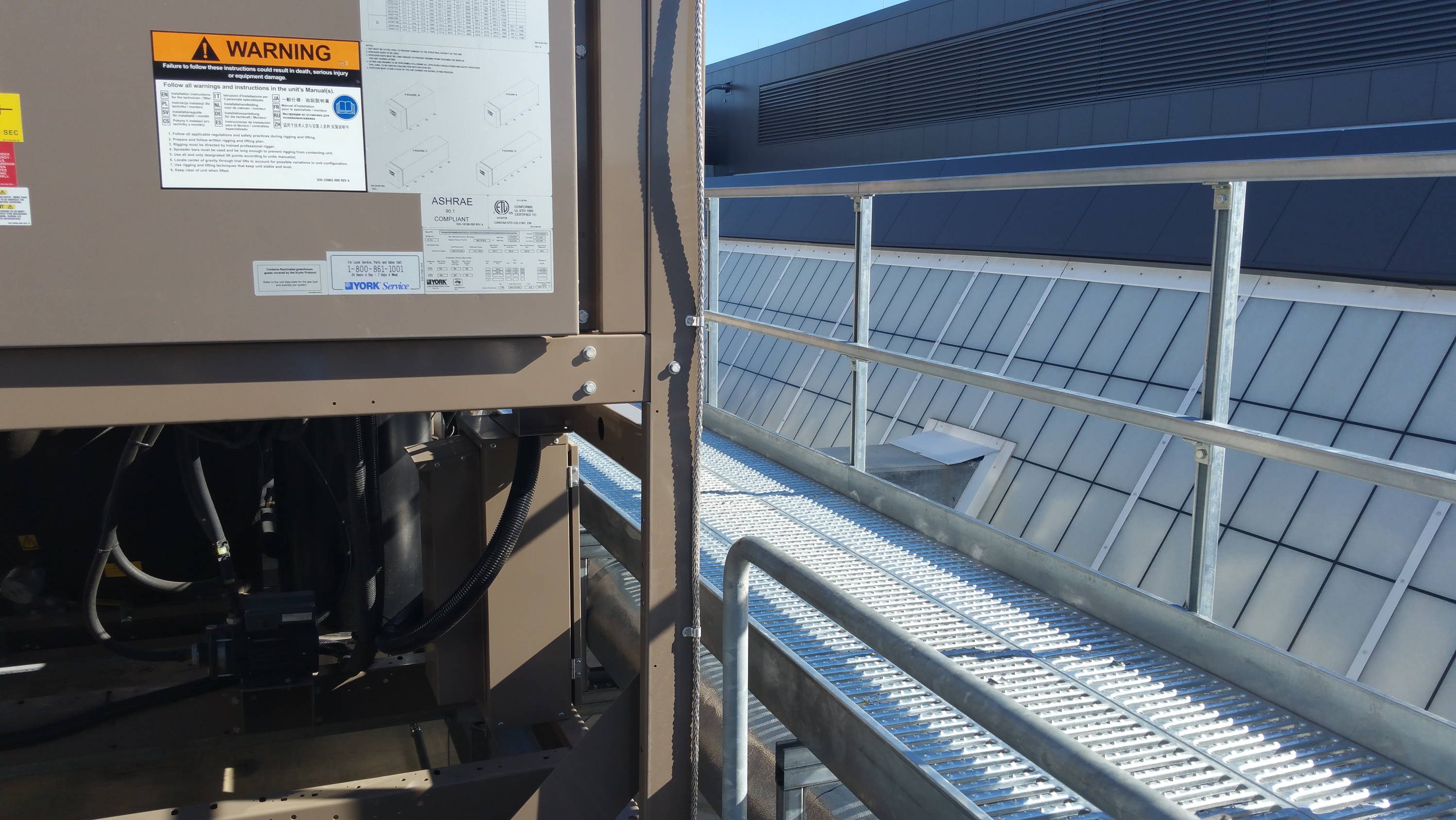 Unistrut Walkway to access elevated mechanical equipment on rooftop