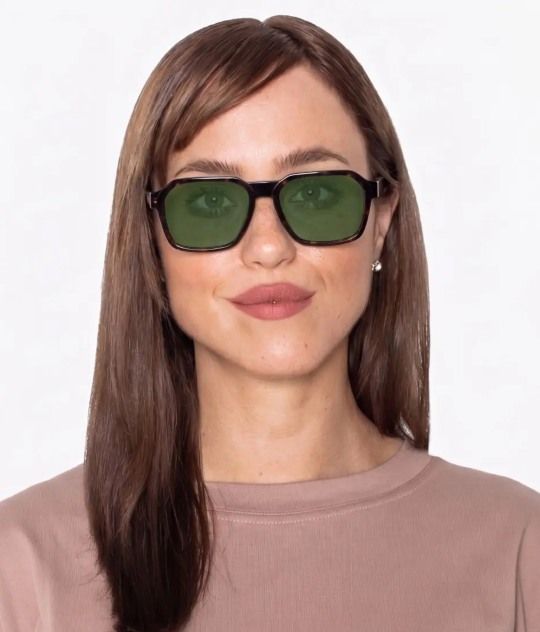 woman wearing Kaya squared aviator sunglasses for UV protection