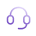 Headset icon with microphone, in a gradient purple color.