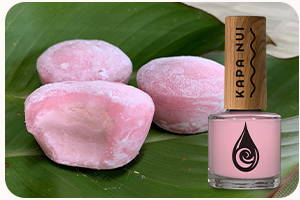 mochi ice cream next to mochi non toxic nail polish bottle