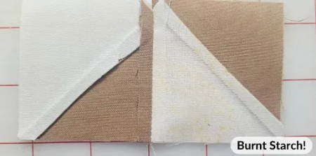 Quilt Block with Burnt Fabric Starch