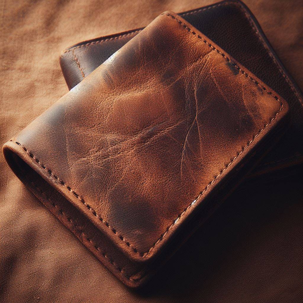 patina on a leather wallet