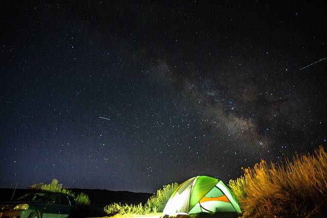 Camping at night