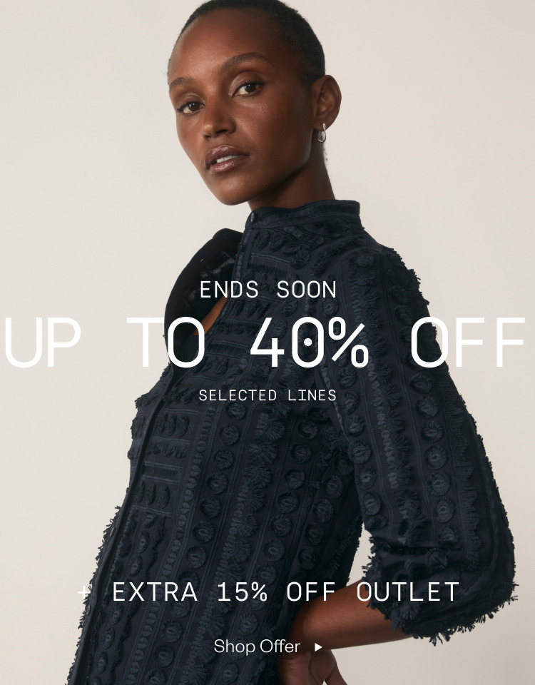 Up to 40% off selected styles ends soon