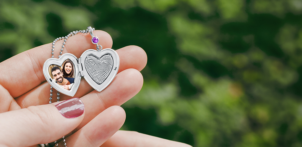 sterling silver fingerprint heart locket