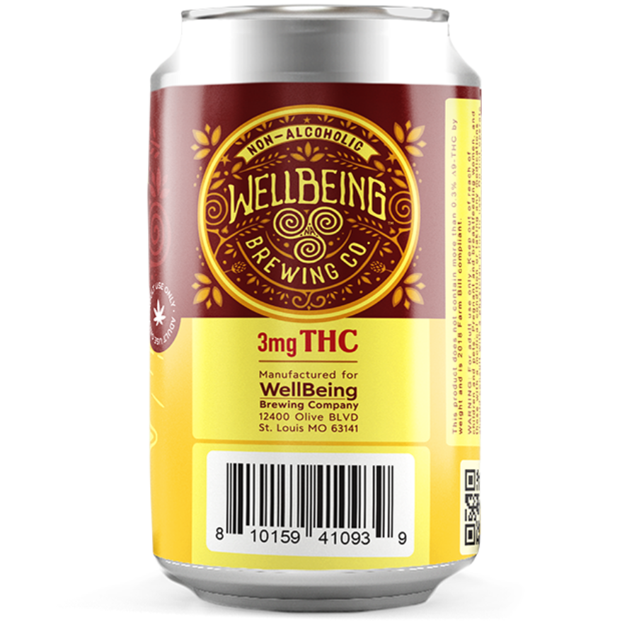 WellBeing Brewing, Golden Haze Infused Non-Alcoholic Brew, 3mg THC | Shop CBD Kratom