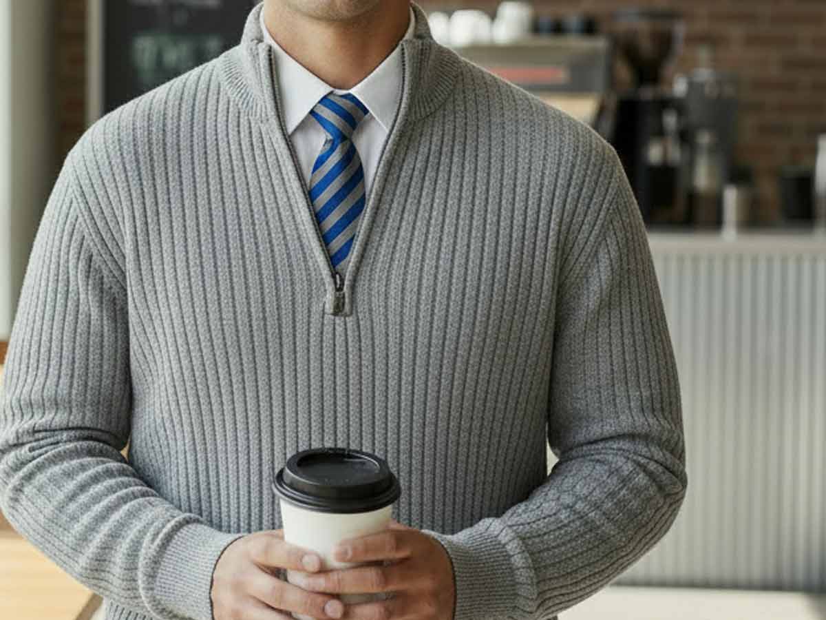 Can You Wear a Tie Under a Quarter Zip? Gen Z's New Style Rules | TieMart  Blog  TieMart, Inc.