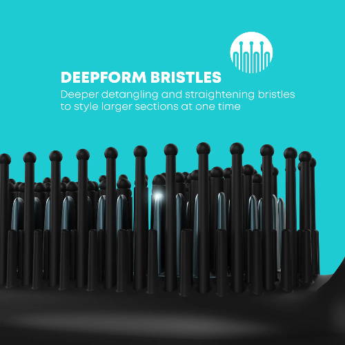 Hot Brush with Deepform Bristles for Detangling, and Ceramic Bristles for Straightening Hair