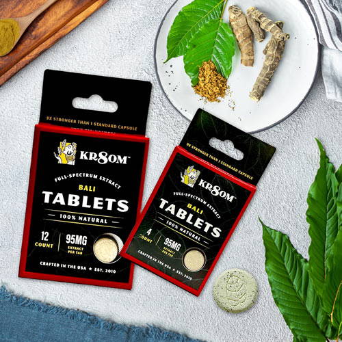Kr8om Kratom Extract Tablets Bali 95 mg 4 count & 12 count 